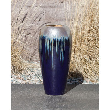 One of a Kind FNT3484 Ceramic Vase Complete Fountain Kit Vase Fountain Blue Thumb